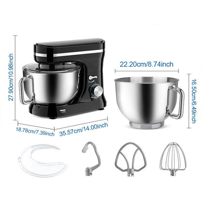 Elektrische Keukenmixer – Standmixer – Handmixer – Mixer Blender – Mixer Grinder – 4,2 Liter Mengkom – 6 Snelheden Krachtige Motor – Zwart