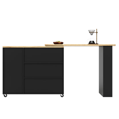 Dressoir – Opbergkast – Ladekast – Keukenkast – Wandkast – 360° Draaibaar – Verstelbare Lengte 135-203 cm