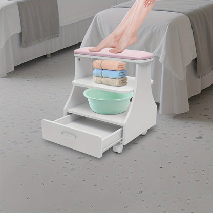Portable Esthetician Trolley Cart, Salon Nail Foot Trolley Cart, Manicure Pedicure Cart, Salon Equipment, Foot Bath Cart, Compact Trolley, Professional Esthetician Cart, Durable Construction, Easy to Clean, Pedicure Station,