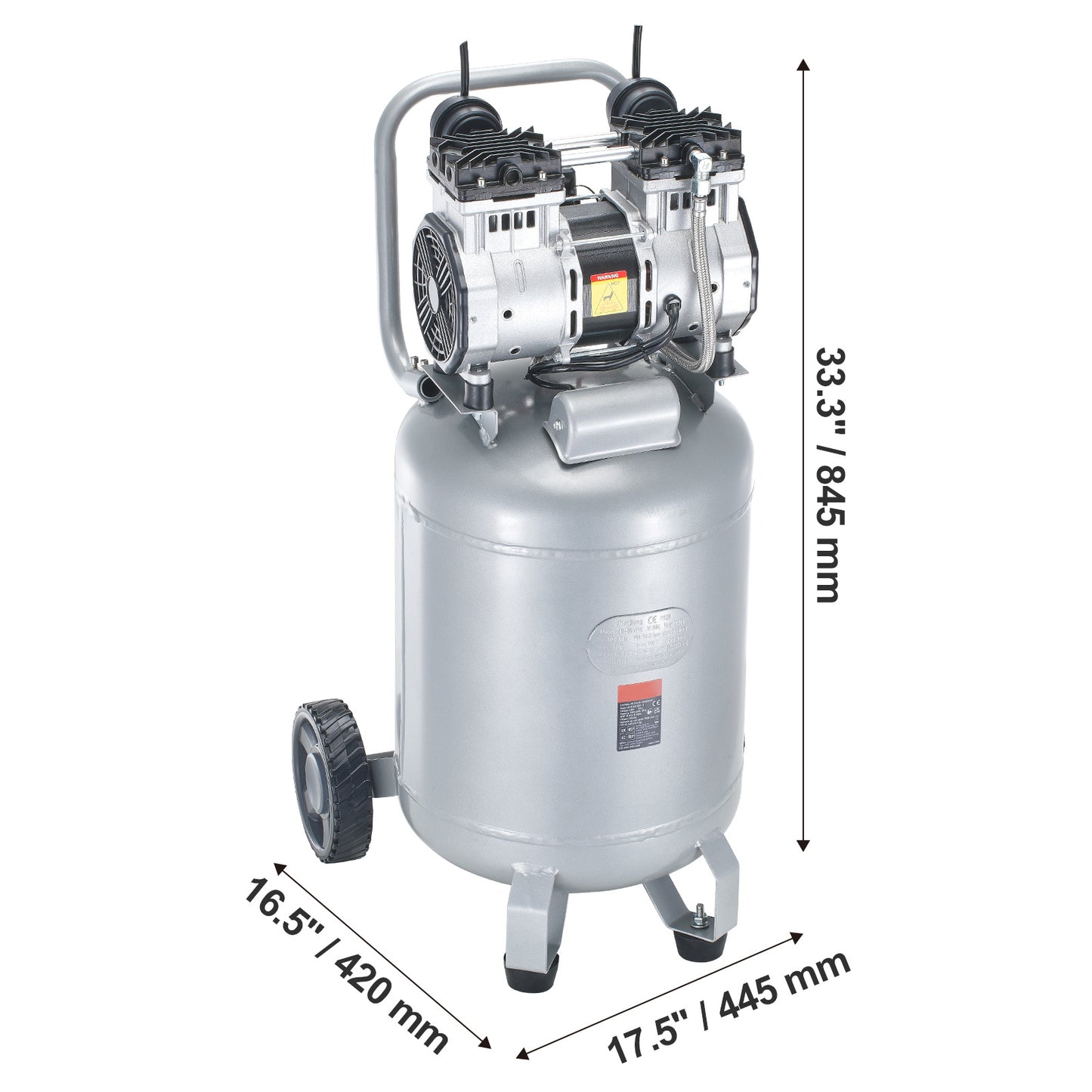 Luchtcompressor – Aircompressor – Compressor – Pneumatische Compressor – 13-Gallon – 2PK Motor – Olievrij – Stil 63 dB