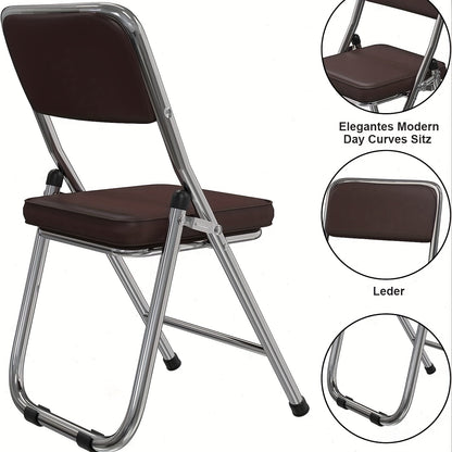 Inklapbare Stoelen – Opvouwbare Stoelen – Bezoekersstoelen – Conferentiestoelen – Eetkamerstoelen – PU Leer Bekleding – Stevig Stalen Frame