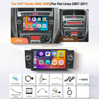 Android 15 Autoradio – Car Audio Systeem – Multimedia Speler – Navigatie Unit – Touchscreen Radio – 7-inch HD Scherm – Wireless CarPlay & Android Auto