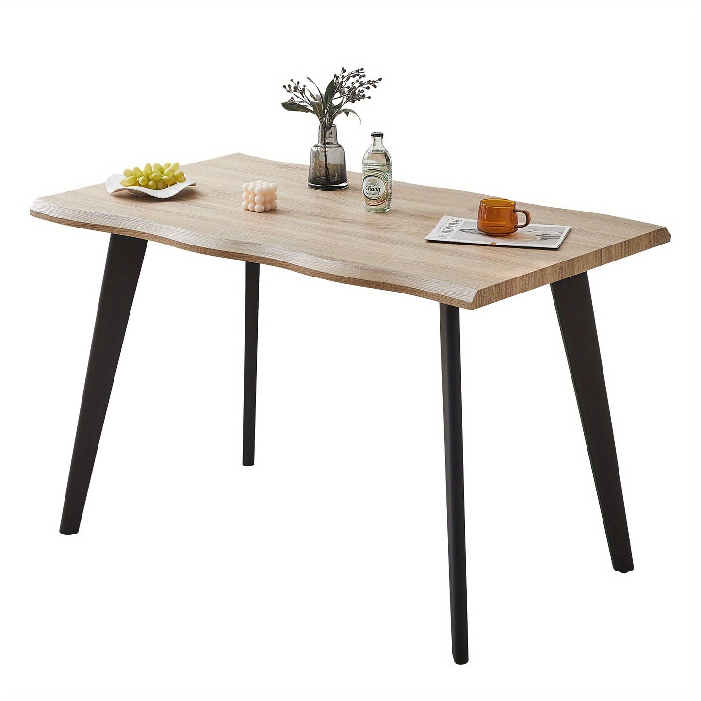 Eettafel – Tafel – Dinertafel – Keukentafel – Eetkamertafel – 120 x 80 cm Oak – Ruimtebesparend Ontwerp – Stevig Metalen Gouden Onderstel