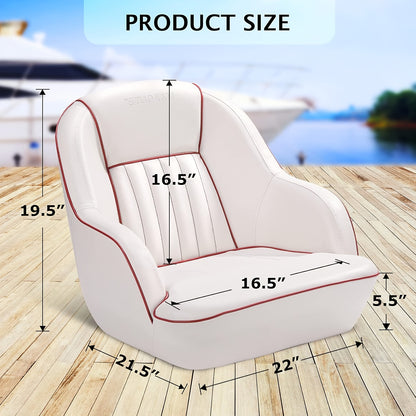 Bootstoel Captain’s Chair – Boordstoel – Vissersstoel – Pontoon Stoel – Bootzitje – Marine kwaliteit – Ergonomische rugleuning & comfortabele zitting – Eenvoudige montage – Wit met blauwe accenten