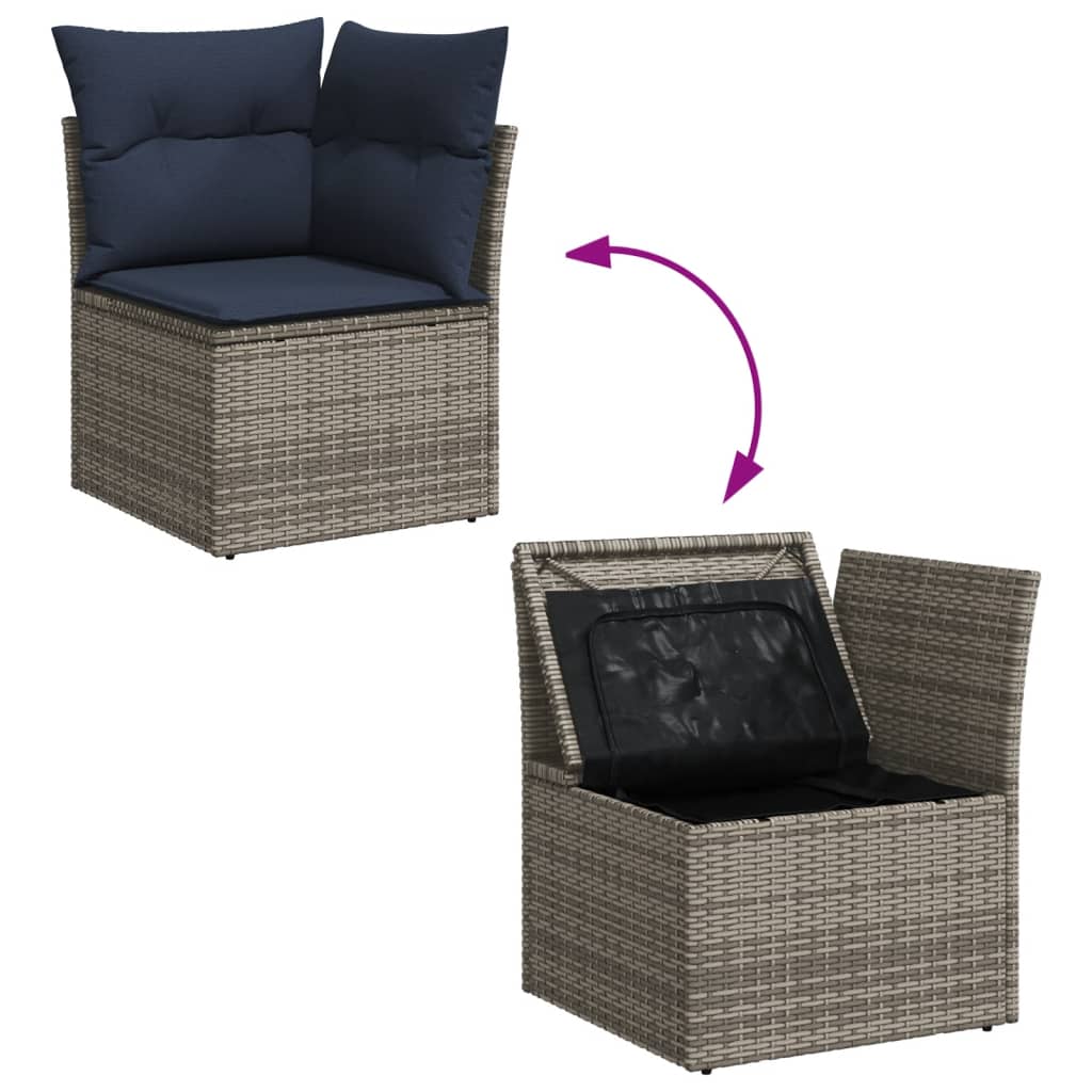 Loungeset – Tuinmeubelset – Tuinset – Loungestoelen – Tuinbank – Weerbestendig PE-Rattan – Inclusief Opbergruimte En Wasbare Kussens