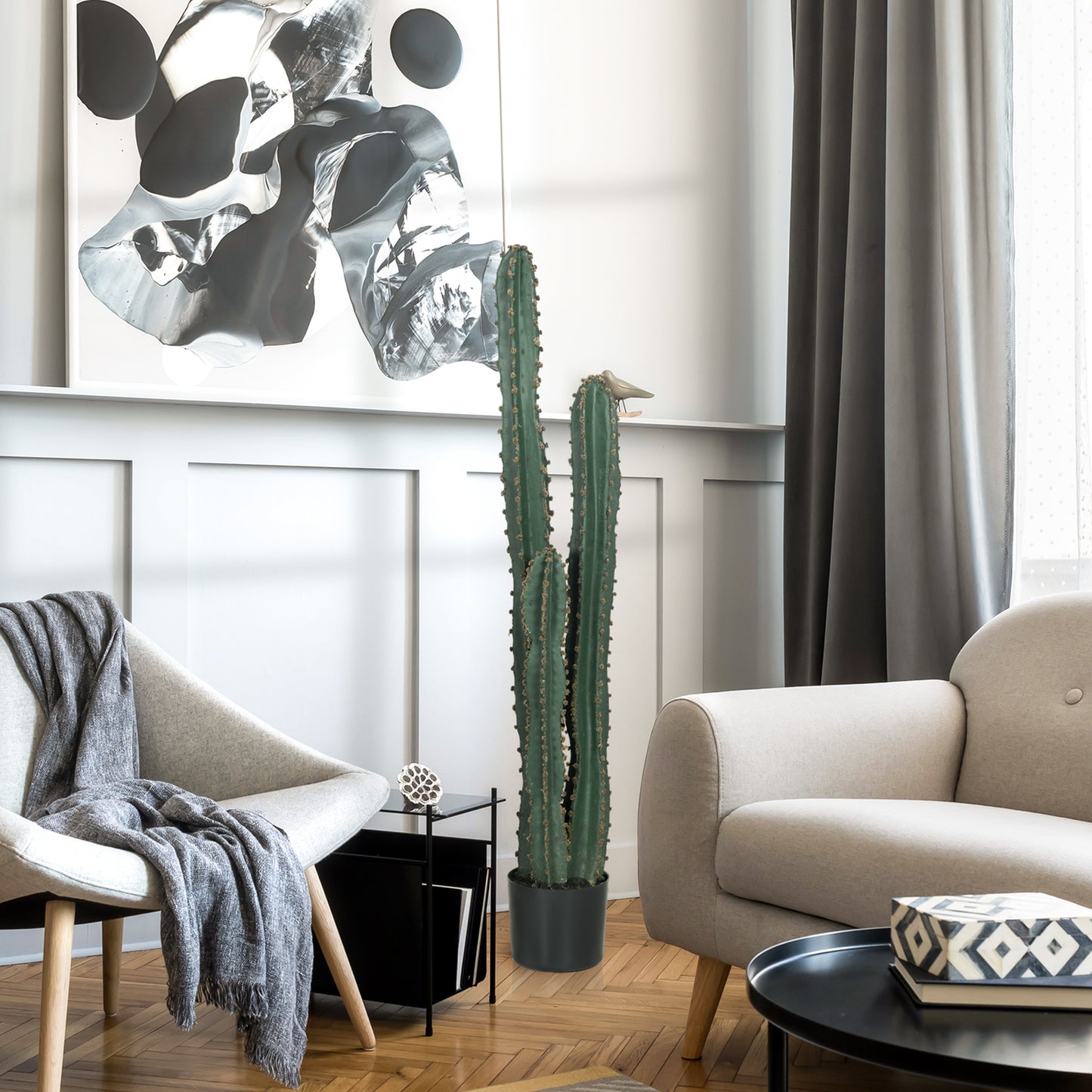 Kunststof Cactus – Nepplant – Sierplant – Kamerplant – Groene Plant – Groot Formaat 120 cm – Realistisch Uitziend