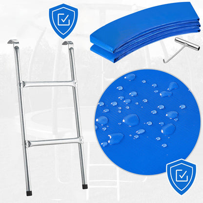 Trampoline – Springkussen – Springmat – Buitenspeelgoed – Kindertrampoline – Ø 305 cm – Veiligheidsnet en Ladder