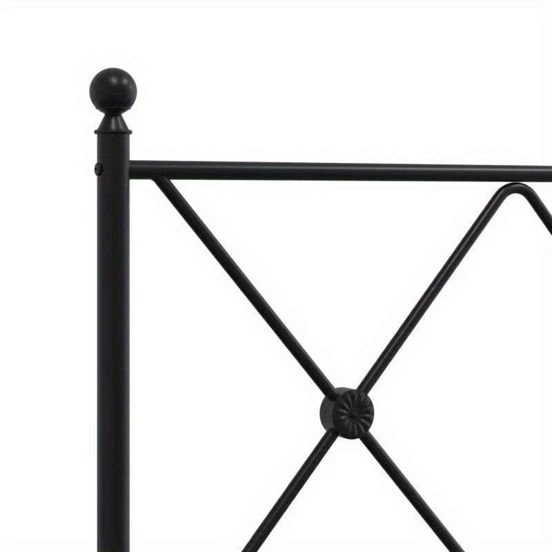 Metal Bed Frame with Headboard, 140X190 Cm