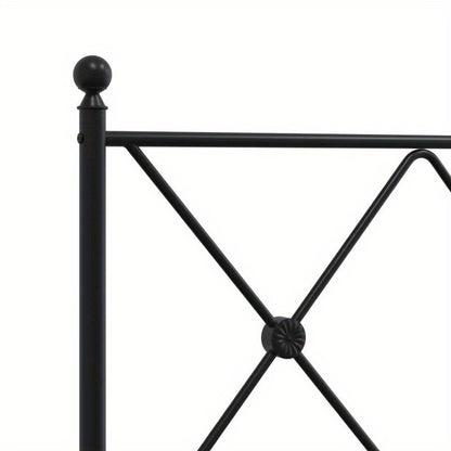 Metal Bed Frame with Headboard, 140X190 Cm