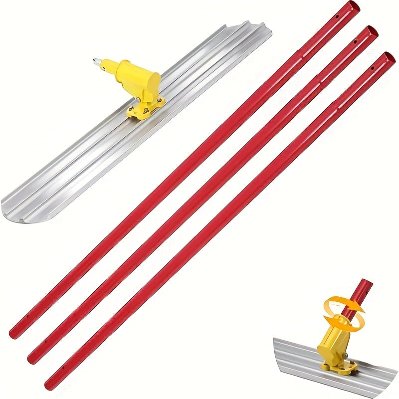 Concrete Bull Float, 121.92 x 20.32cm Magnesium Concrete Finishing Tools with Extendable Handle Bracket ×3, Surface Smoothing Kit for Smooth Finish