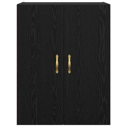 Zwarte Wandkast – Wandmeubel – Opbergkast – Hangkast – Muurbekleding – Modern Design – Duurzame MDF Eikenlook – Ruimtebesparend Verticaal 69 cm