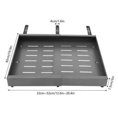 Keukenkast Organizer – Gootsteenkast Organizer – Kastorganizer – Lade Organizer – Uitschuifbare Lade – Metaal – Verstelbaar 32-52 cm – Draagkracht 15 kg – Grijs