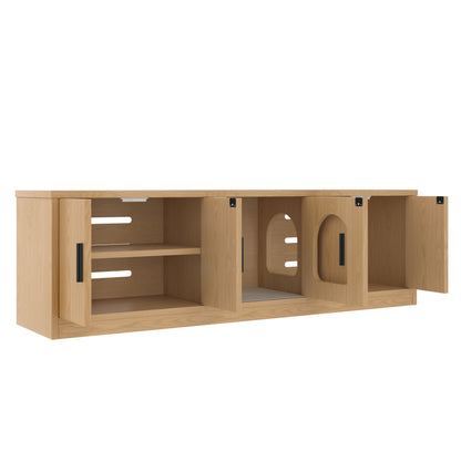 Schoenenkast – Schoenenrek – Schoenendoos – Smalle Schoenenkast – Schoenopberger – Verborgen Kattenverblijf – Ventilatie & Krabpaal – Rattan Multifunctioneel Meubel 140x40x45,5 cm