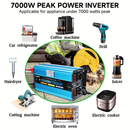 Omvormer – Spanningsomvormer – Stroomomzetter – Inverter – Converter – 24V 3500W Pure Sinusgolf – LED Display & Overbelastingsbescherming