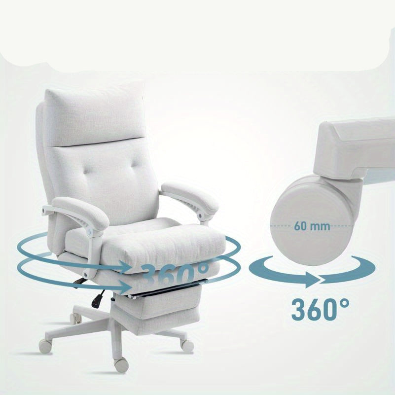 Ergonomische Hoge Bureaustoel – Bureaustoel Met Lendensteun – Draaistoel – Werkstoel – Gamestoel – Verstelbare Hoogte – Aluminium Frame – Comfortabele Armleuningen