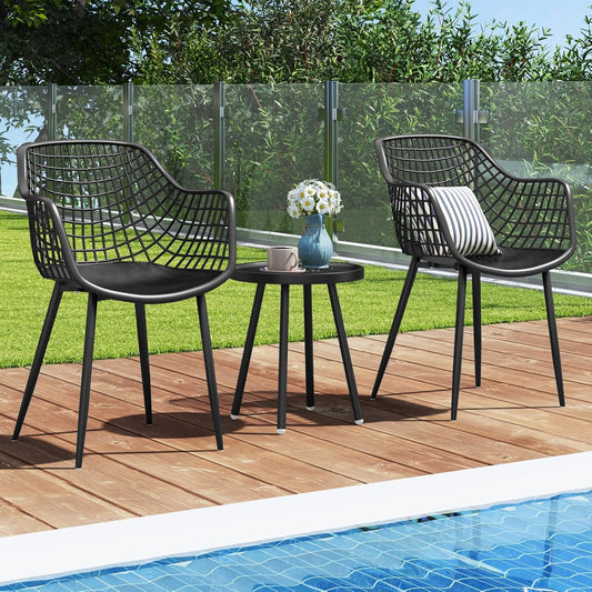 Bistroset – Tuinset – Terrasmeubelen – Balkonset – 3-Delig – Weerbestendig – Brede Zitplaatsen