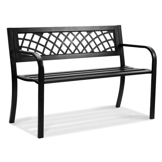 Tuinbank – Buitenbank – Parkbank – Balkonbank – Tuinmeubel – Metaal – 117 cm Breedte – Weerbestendig & Comfortabel