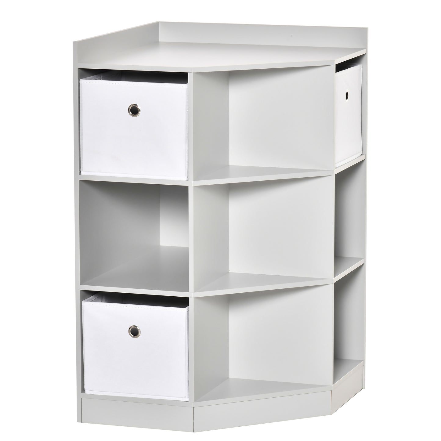 Kids' Storage Shelf with 3 Felt Drawers, MDF, Tilt-Proof, Gray