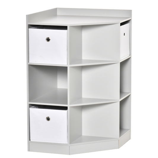 Kids' Storage Shelf with 3 Felt Drawers, MDF, Tilt-Proof, Gray