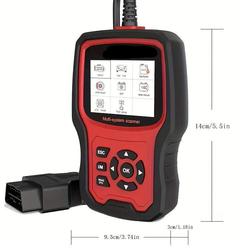 OBD2 Scanner – Autodiagnose Tool – Code Lezer – Uitleesapparaat – Diagnoseapparaat – Volledige Systeemdiagnose – 6 Resetfuncties
