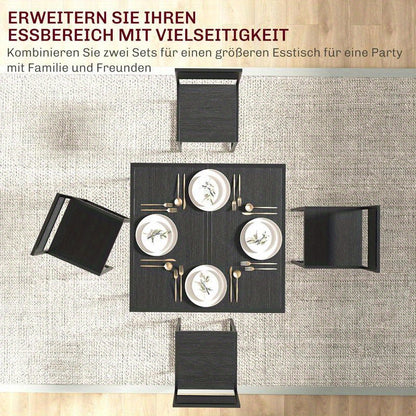 Bartafelset – Bartafel – Barkrukken – Barstoelen – Barmeubel – Variant 835-136V80BK – Compact 90x47x76 cm – Duurzaam Metaal-Hout Design