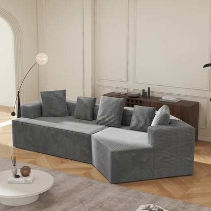 312cm (12.5" Wide) Modular Sectional Sofa - No Assembly Required, Fully Compressed Packaging, Plush Cushions & Sturdy Frame - Modern Living Room Couch for Apartments, Houses, Offices - Easy Delivery & Space-Saving Design - Bl