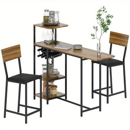 Barset – Barmeubel – Keukentafel – Krukken – Bistroset – Opvouwbare Tafel – Inklapbare Krukken – Stalen Frame – Compact Ruimtebesparend Design