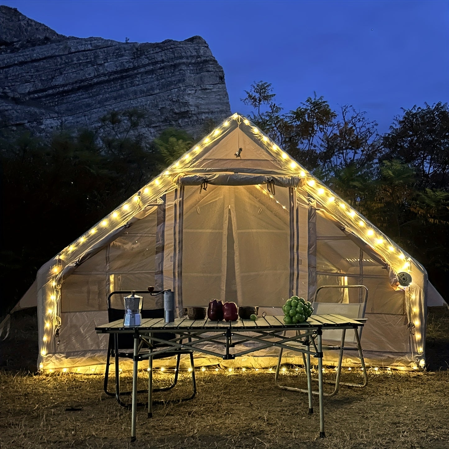 Opblaasbare Tent – Kampeertent – Familietent – Lucht Tent – Glamping Tent – 6 Persoons – Polyester met TPU Coating – Eenvoudig Opzetten