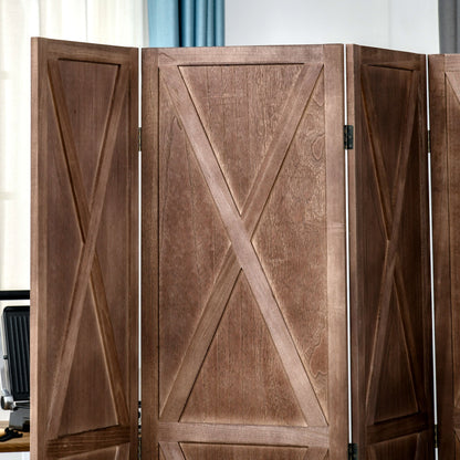 Roomdivider – Kamerscherm – Scheidingswand – Paravent – Vakkenkast – 4-delig – Paulownia Hout – 182x170 cm – Rustiek Chic