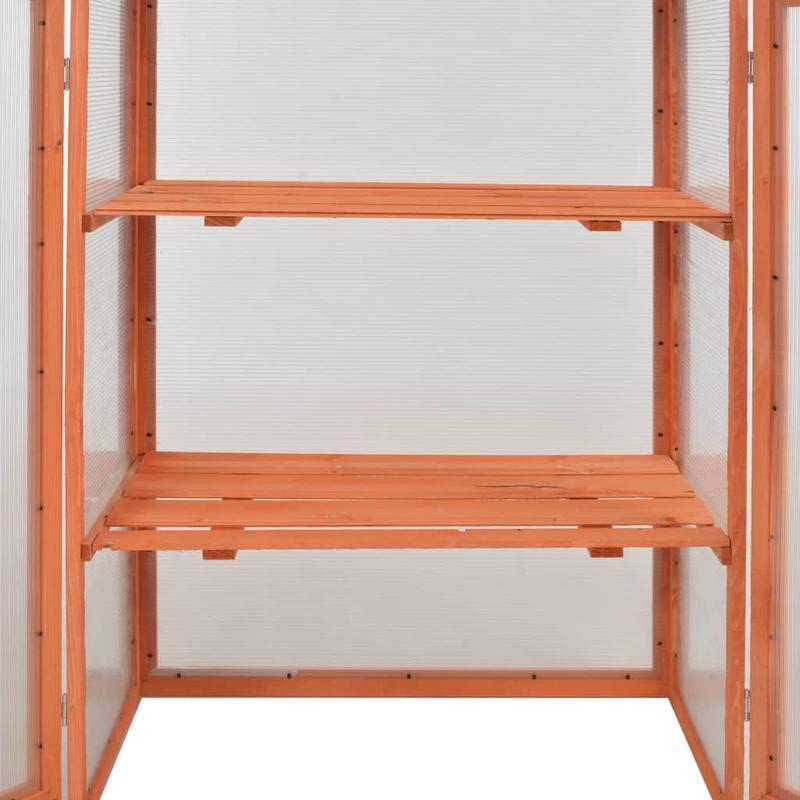 Kweekkas – Tuinkas – Broeikas – Plantenkas – Serre – Houten Kas Marrone – Compact 75x47x109 cm – Robuuste Houten Constructie