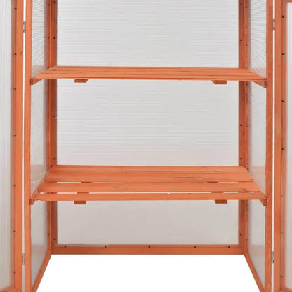 Kweekkas – Tuinkas – Broeikas – Plantenkas – Serre – Houten Kas Marrone – Compact 75x47x109 cm – Robuuste Houten Constructie