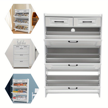 Schoenenkast – Schoenenrek – Schoenopberger – Schoenenkast – Schoenenorganizer – Wit – Ultra-Dunne Slanke Kast – 16-20 Paar Schoenen Capaciteit