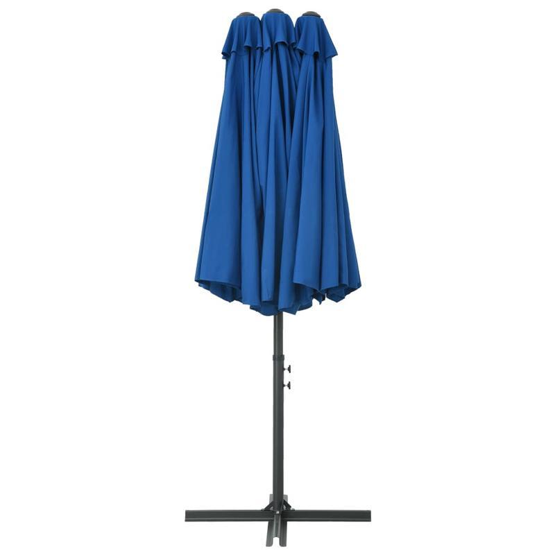 Adjustable Height Blue Parasol with Aluminum Pole - 460x270cm Portable Outdoor Sun Shade, Durable Polyester & Spandex Blend, Classic Rectangular Design for Patio, Garden, Poolside, Patio Shade, Garden Sun Protection, Sleek Pa