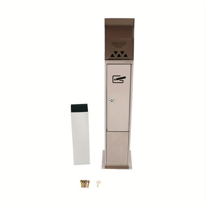 Outdoor/ Standing Cigarette Butt Disposal - Heavy-Duty Stainless Ashtray with Open-Top Design & Hygienic Ash Collector, Self-Standing Cigarette Bin for Public Spaces, Parks, Bars, Restaurants - Easy-Clean (No Required