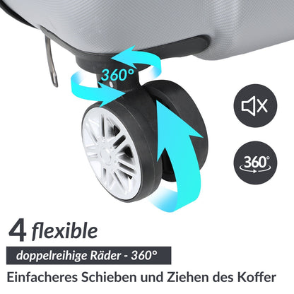 Kofferset – Reiskoffers – Trolley – Bagage – Harde Koffer – 3-delig Set M-L-XL – ABS Hard Shell – 360° Draaibare Wielen & TSA Combinatieslot