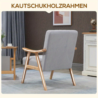 Lounge Fauteuil – Relaxstoel – Armstoel – Zitstoel – Scandinavische Moderne Zithoek – Gevoerde Zitting – Lichtgrijs Metaalframe – Geen Montage – Gemakkelijk Schoon Te Maken