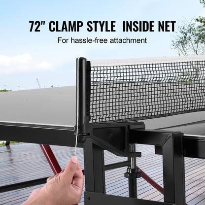 Tafeltennistafel – Pingpongtafel – Tafeltennis Set – Opvouwbare Tafel – 108×60×30 Inch – Weerbestendig Aluminium-Plastic Blad – Vergrendelbare Mobiele Wielen