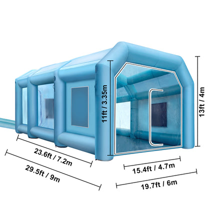 Opblaasbare Spuitcabine – Mobiele Verfspuit Tent – Auto Spuitcabine – Spuitbox – Lakruimte – 9x6x4 Meter – Duurzaam Oxford Doek – Krachtige Ventilatoren & Filter