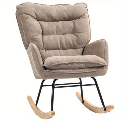 Loungefauteuil – Relaxstoel – Schommelstoel – Zithoekstoel – Ergonomische Stoel – Ergonomisch Ontwerp – Duurzaam Hardhout en Metaal