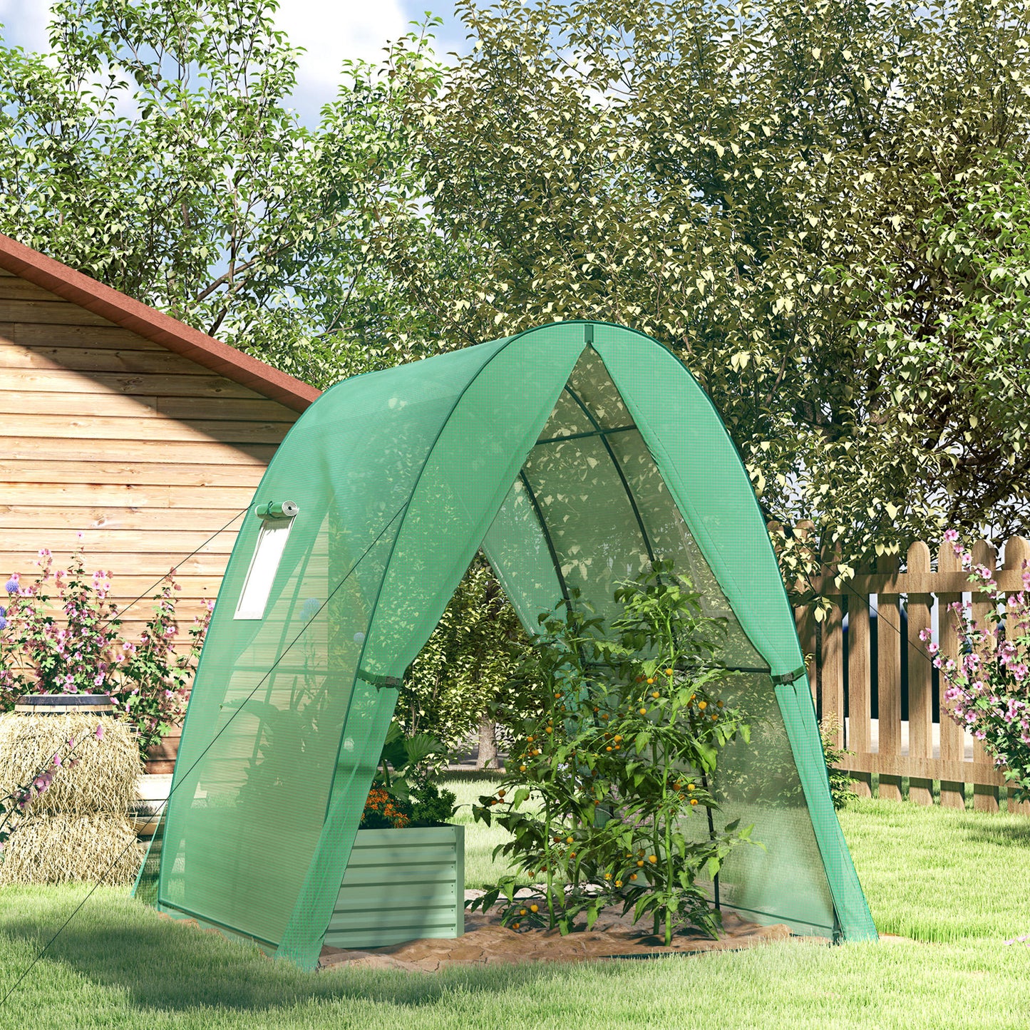Kweekkas – Tuinkas – Serre – Mini Kas – Boogkas – Groen – Stevige Plastic Cover – 1,8 x 1,8 x 2 Meter
