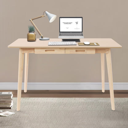 Bureau – Computerbureau – Bureautafel – Schrijftafel – Werktafel – Extra Brede Werkruimte 120x55 cm – Massief Hout Met Eikenfineer, Robuust A-Frame Ontwerp