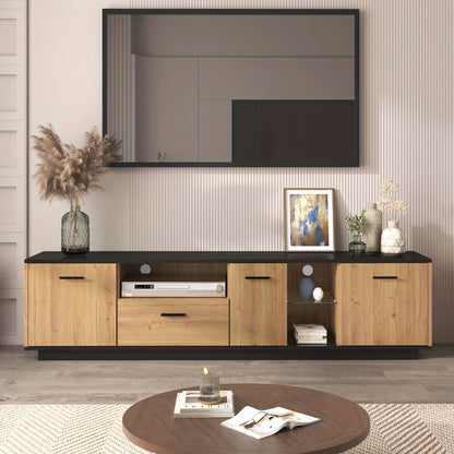 TV-meubel – Tv-kast – Mediameubel – Tv-dressoir – Tv-meubel naturel – 3 Deuren & 1 Lade – Stevige Constructie & Eenvoudige Montage