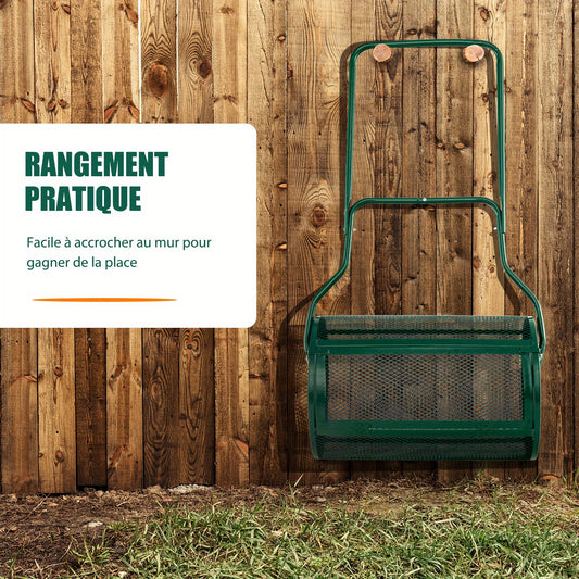 Compoststrooier – Tuinstrooier – Meststrooier – Gazonstrooier – Grondstrooier – 68,5 cm Roller – Roestvrij Metalen Frame