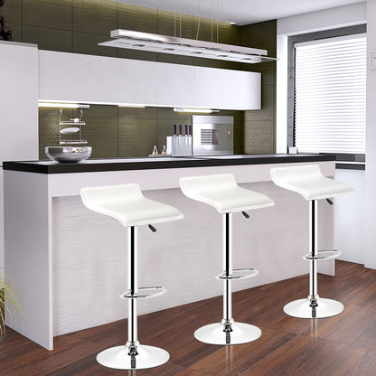 Barstoel – Barkruk – Barkrukken – Barstoelenset – Bistrostoel – Set Van 4 – Verstelbare Zithoogte – Vegan Kunstleer Wit