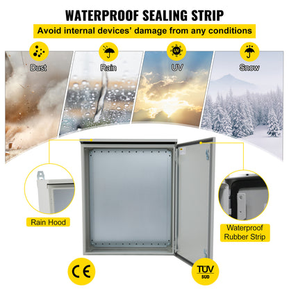 Elektrakast – Elektrische Behuizing – Stalen Kast – Groepenkast – Buitenbehuizing – IP65 Waterdicht – Koudgewalst Koolstofstaal 61x61x20 cm