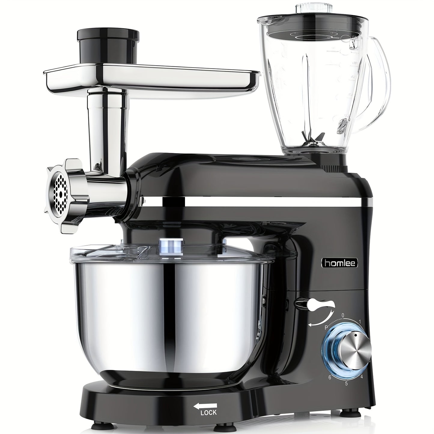Keukenmachine – Keukenmixer – Keukenrobot – Foodprocessor – Mixer – 2000W Motor – 5,5L RVS Mengkom – 1,5L Glazen Blender