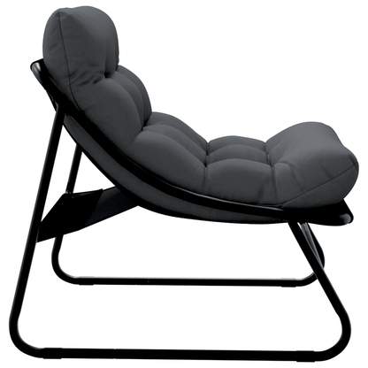 Tuinstoelen Set – Buitenstoelen – Tuinmeubelen – Balkon Stoelen – Staal Frame – Zwarte Kussens