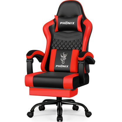 Authmic Gaming Chair - Ergonomic Gaming Chair With Footrest, Headrest, And Lumbar Support | Height Adjustable, Padded, 150 Kg Load Capacity, Rotating PC Chair