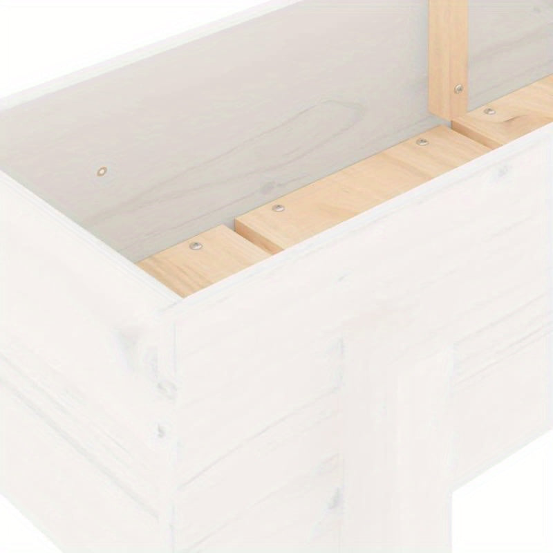Verhoogde Tuinbak – Plantenbak – Moestuinbak – Kweekbak – Bloembak – Wit – Massief Vurenhout – 160x30x38 cm Hoog