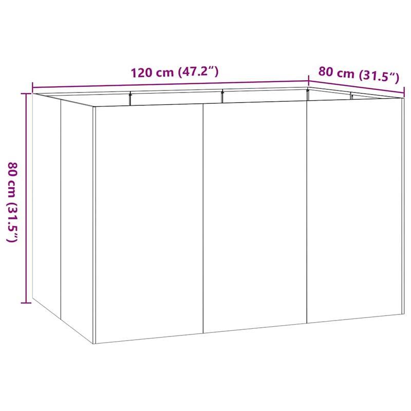Tuinrek – Plantenrek – Bloemenrek – Plantenbak – Standaard – Gegalvaniseerd Staal – Weerbestendig – 120x80x80 cm